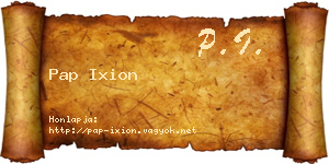 Pap Ixion névjegykártya